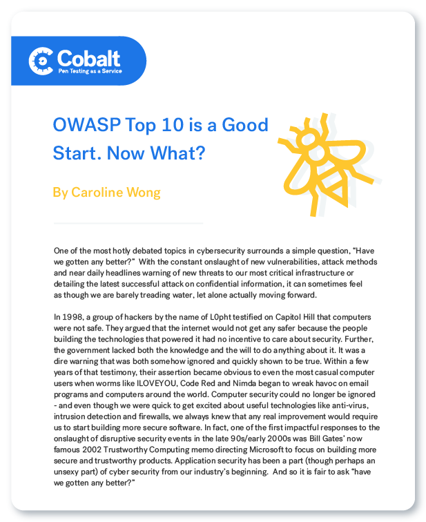 [Cheat Sheet PDF] OWASP Top 10 Is A Good Start. Now What?